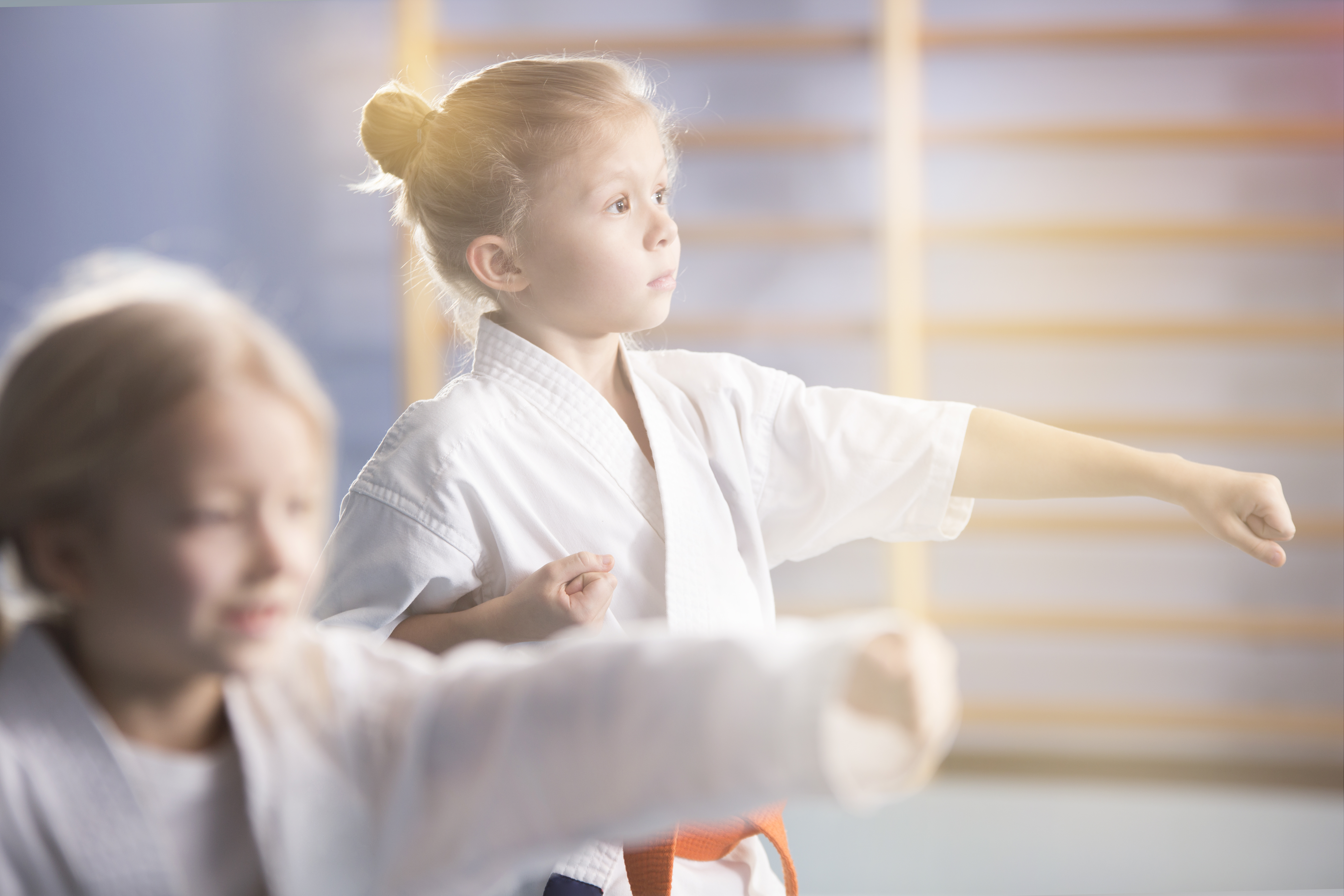 Strathmore kids practicing Karate